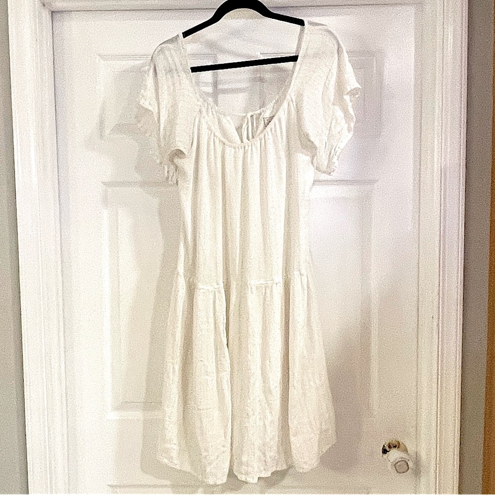 A new day cream colored summer dress-yellow. Size Large.
